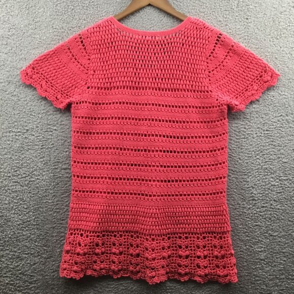 Liz Claiborne‎ New York Crochet Cardigan Pink XL - Picture 2 of 3